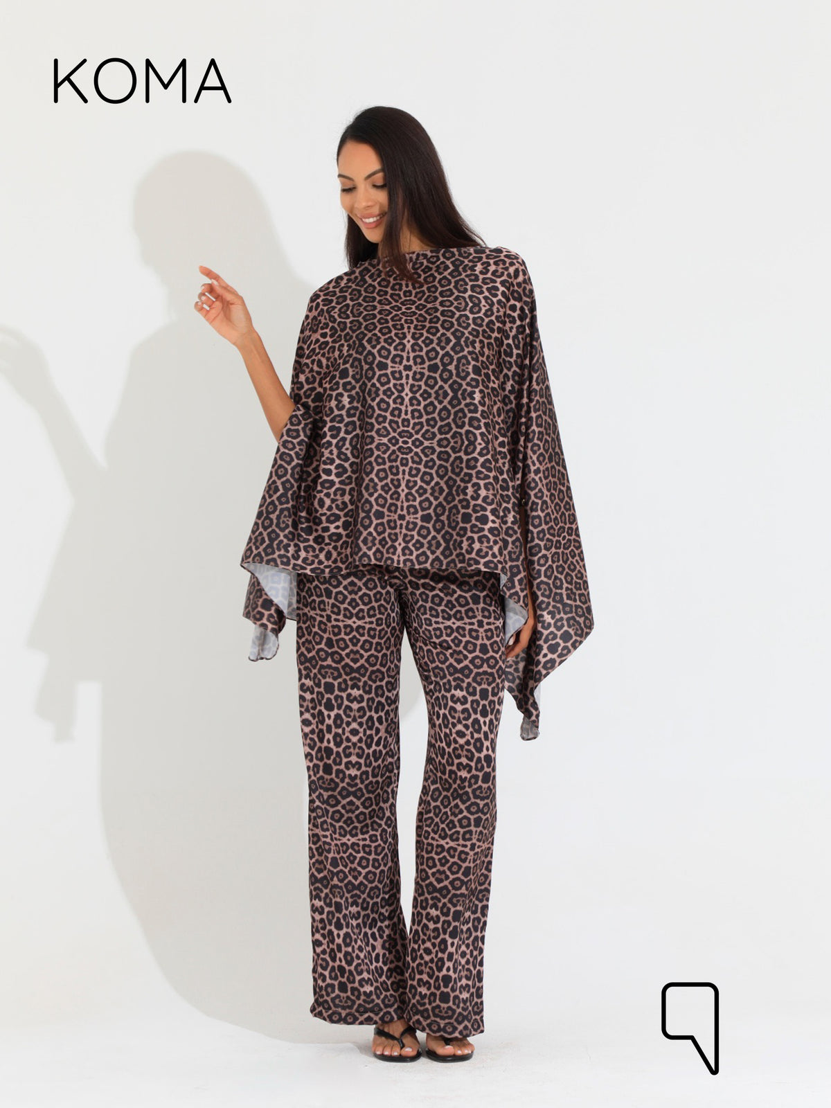 Celeste Satin Butterfly Blouse - Multicolored Tiger