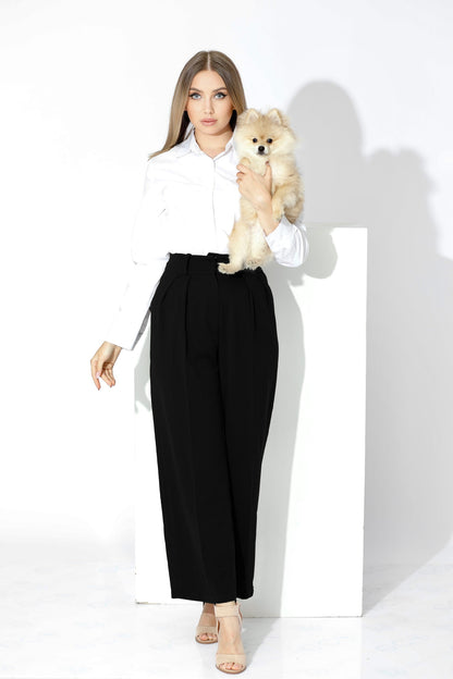 High Waist Trousers - Black