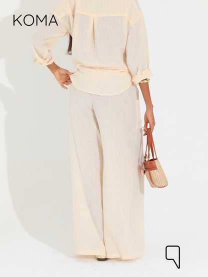 Matilda Long Sleeves Shirt - Beige