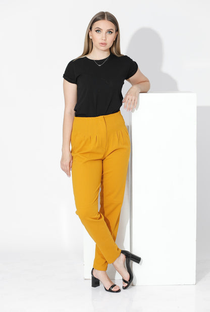 High Waist Trousers - Yellow