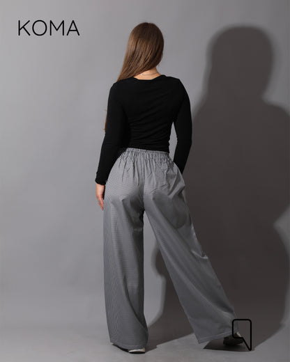 Plaid Straight Leg trousers - Plaid Black