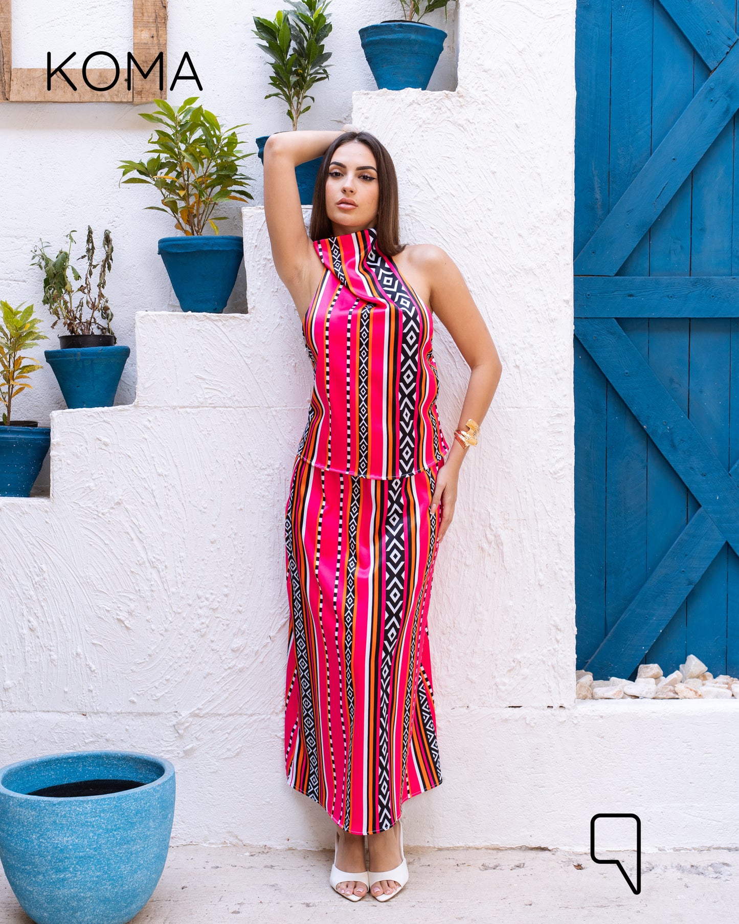 Violet Satin Midi Skirt - Multicolored