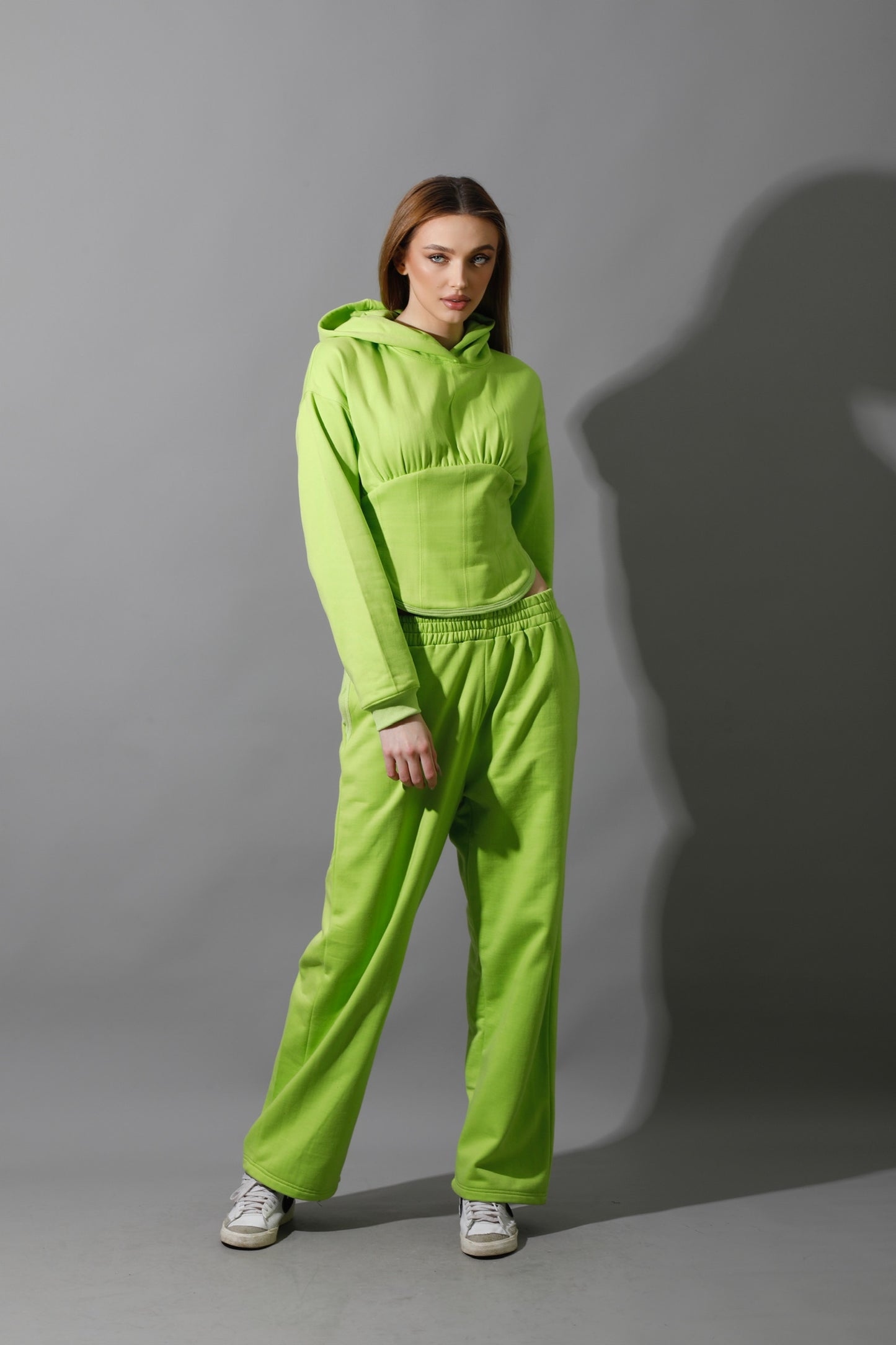 Corset Hoodie Set - Lime Green