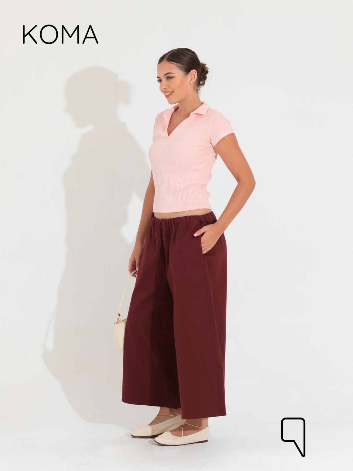 Violet Culottes Trousers - Maroon