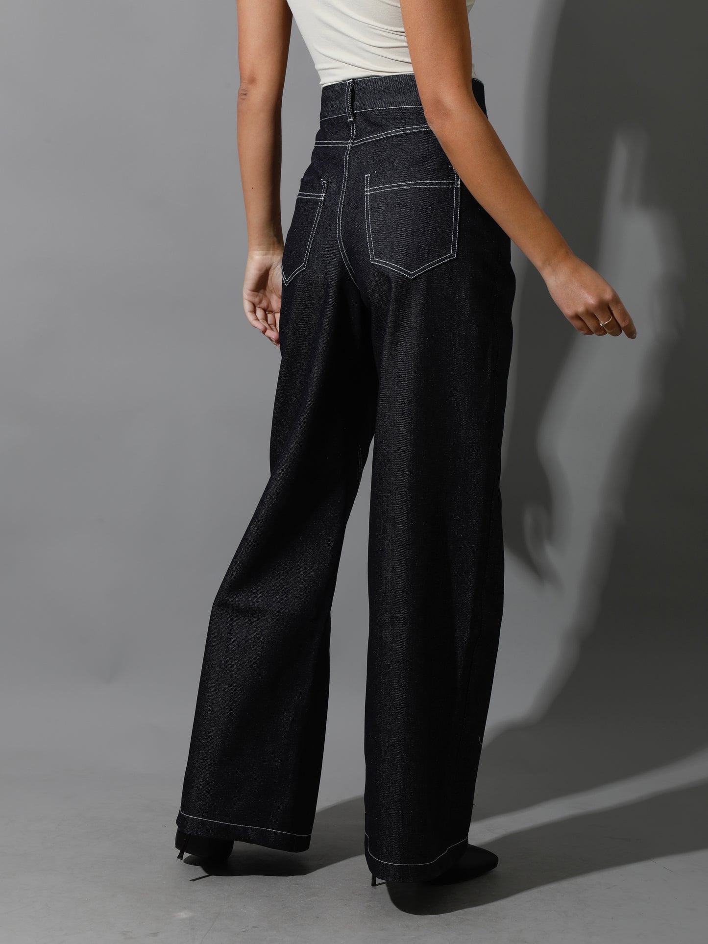 Co-Ord Jeans Cutout Pants - Navy Blue