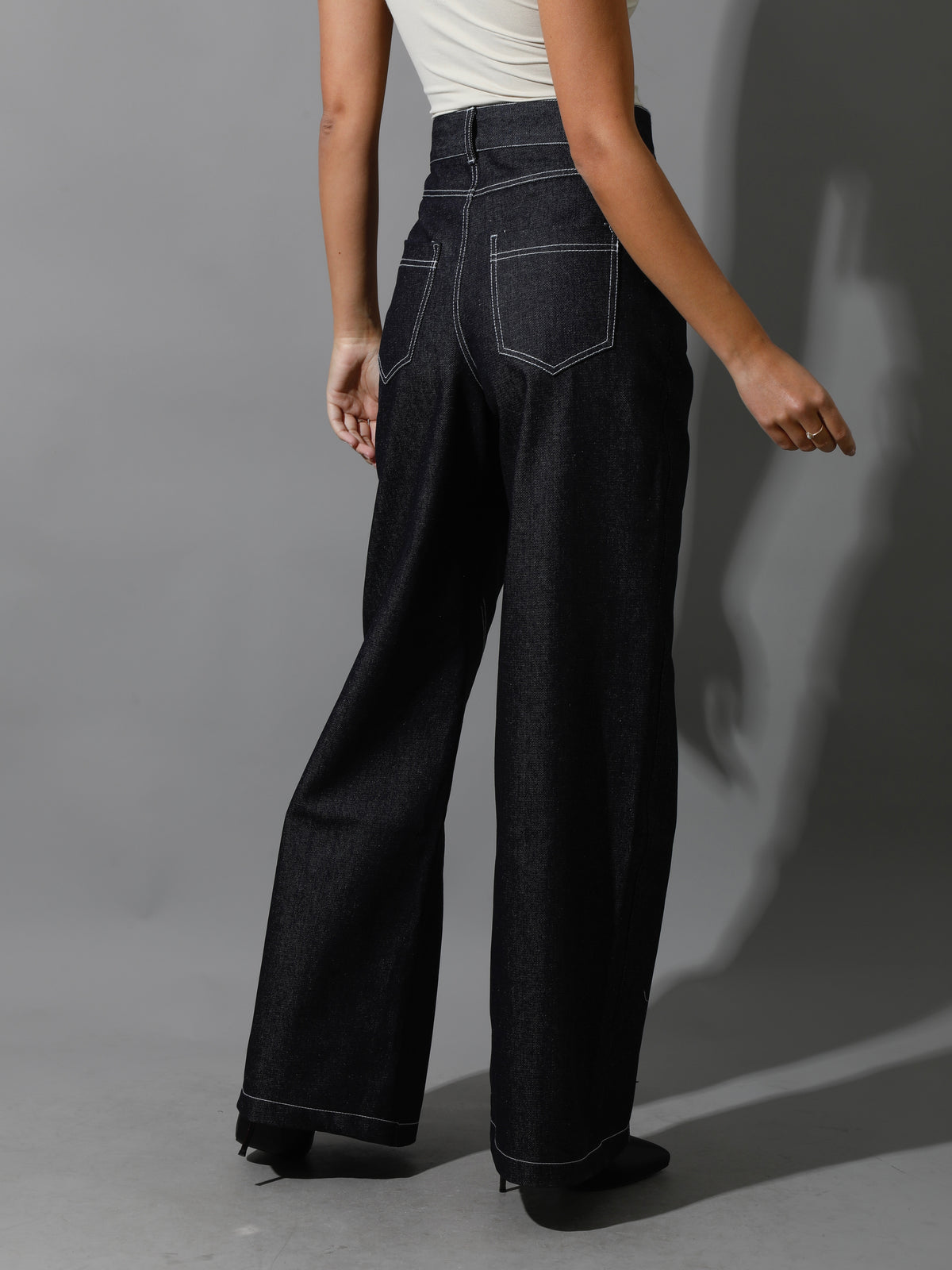 Co-Ord Jeans Cutout Pants - Navy Blue