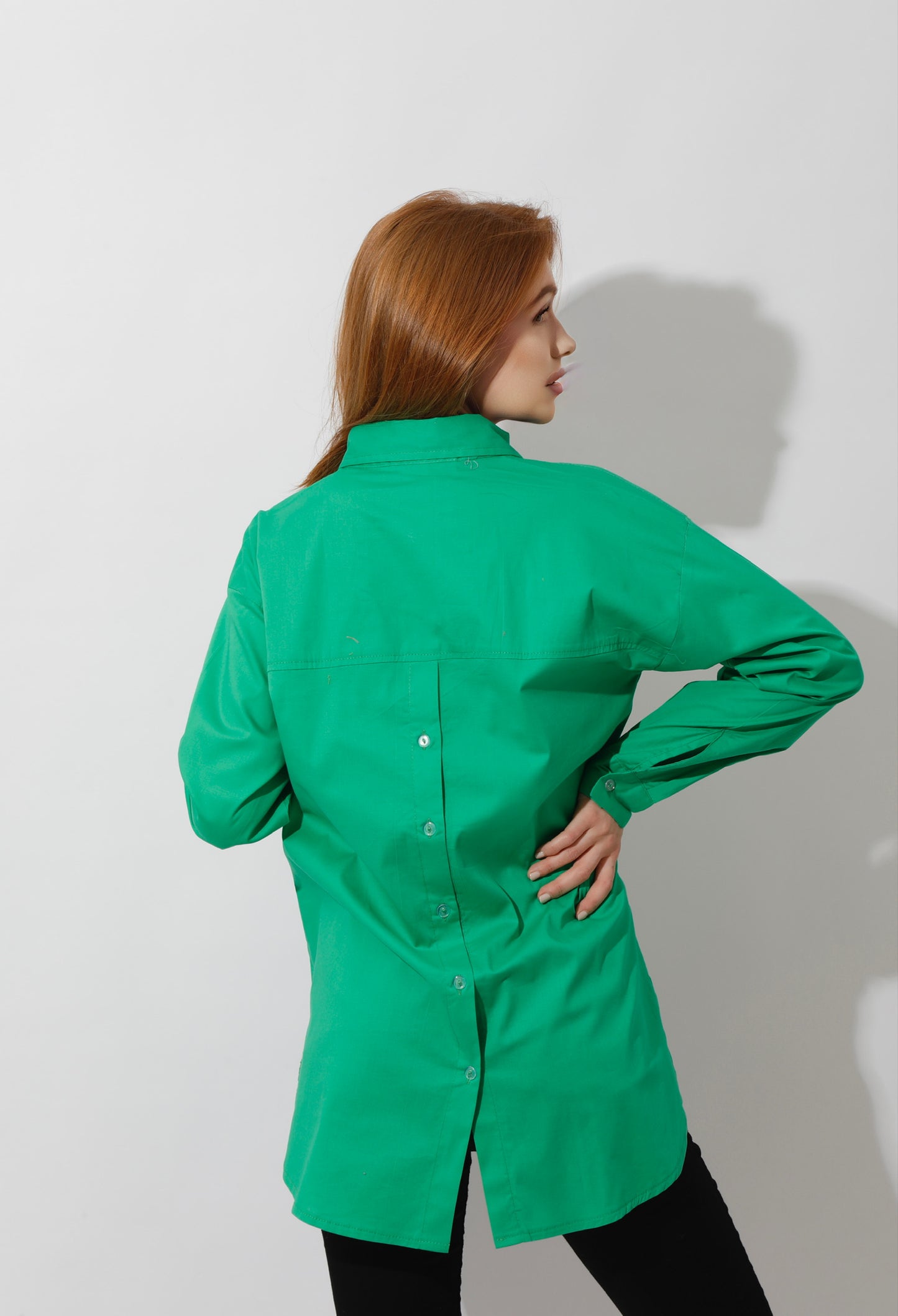 Buttons Back Shirt - Green