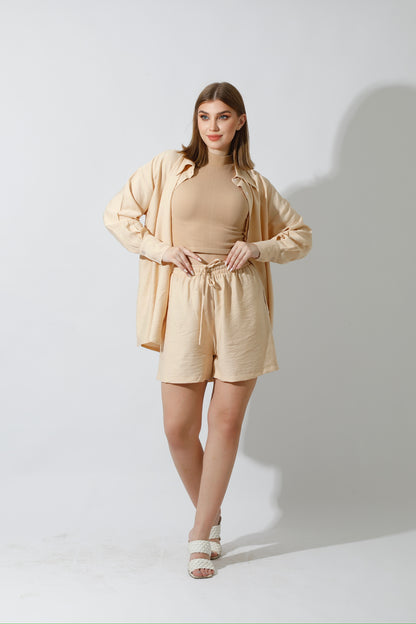 Lose Fit Shorts - Beige