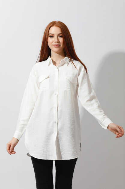 Shirt ‏with Two Pockets - White