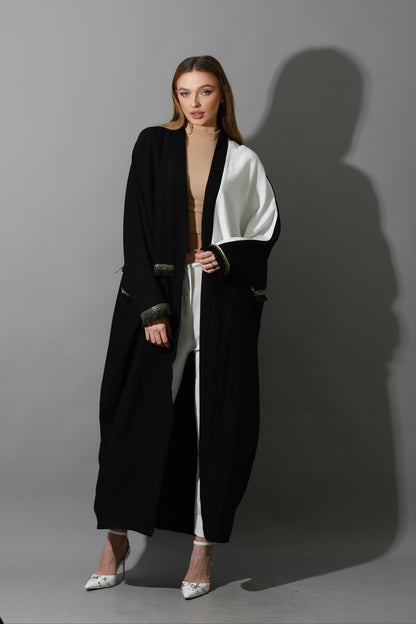 Lose Double Color Kaftan - Black X White