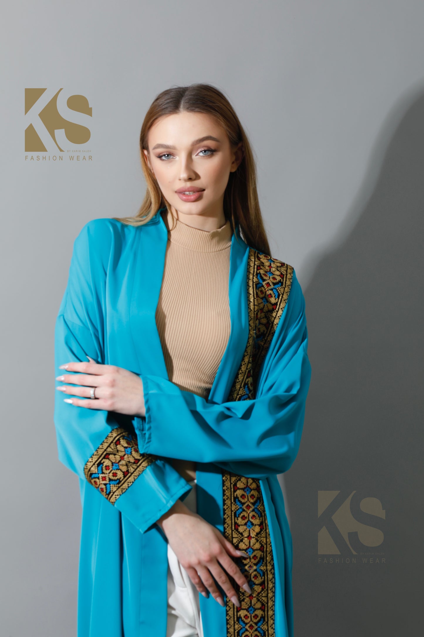 Long CBH Kaftan - Turquoise