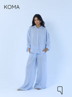 Matilda Long Sleeves Shirt - Striped Blue