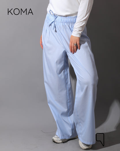 Striped Straight Leg trousers - Striped Baby Blue