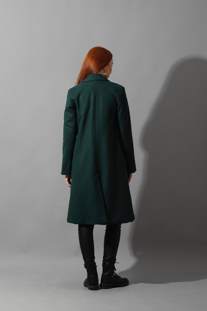 Front Open Coat - Deep Green