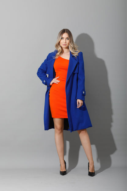 Slinky One Shoulder Bodycon Dress - Orange