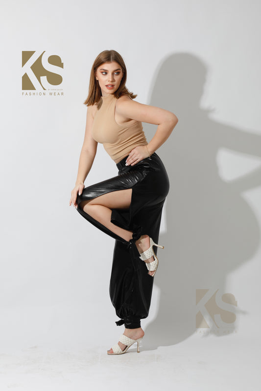 Side Slit Trousers - Black