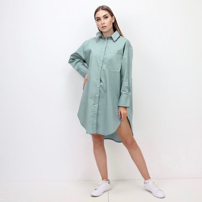 Oversized Shirt Dress - Mint Green