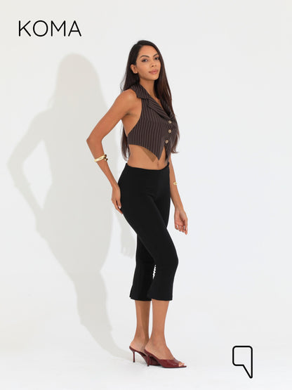 Beccy Backless Formal Vest - Stripped Brown