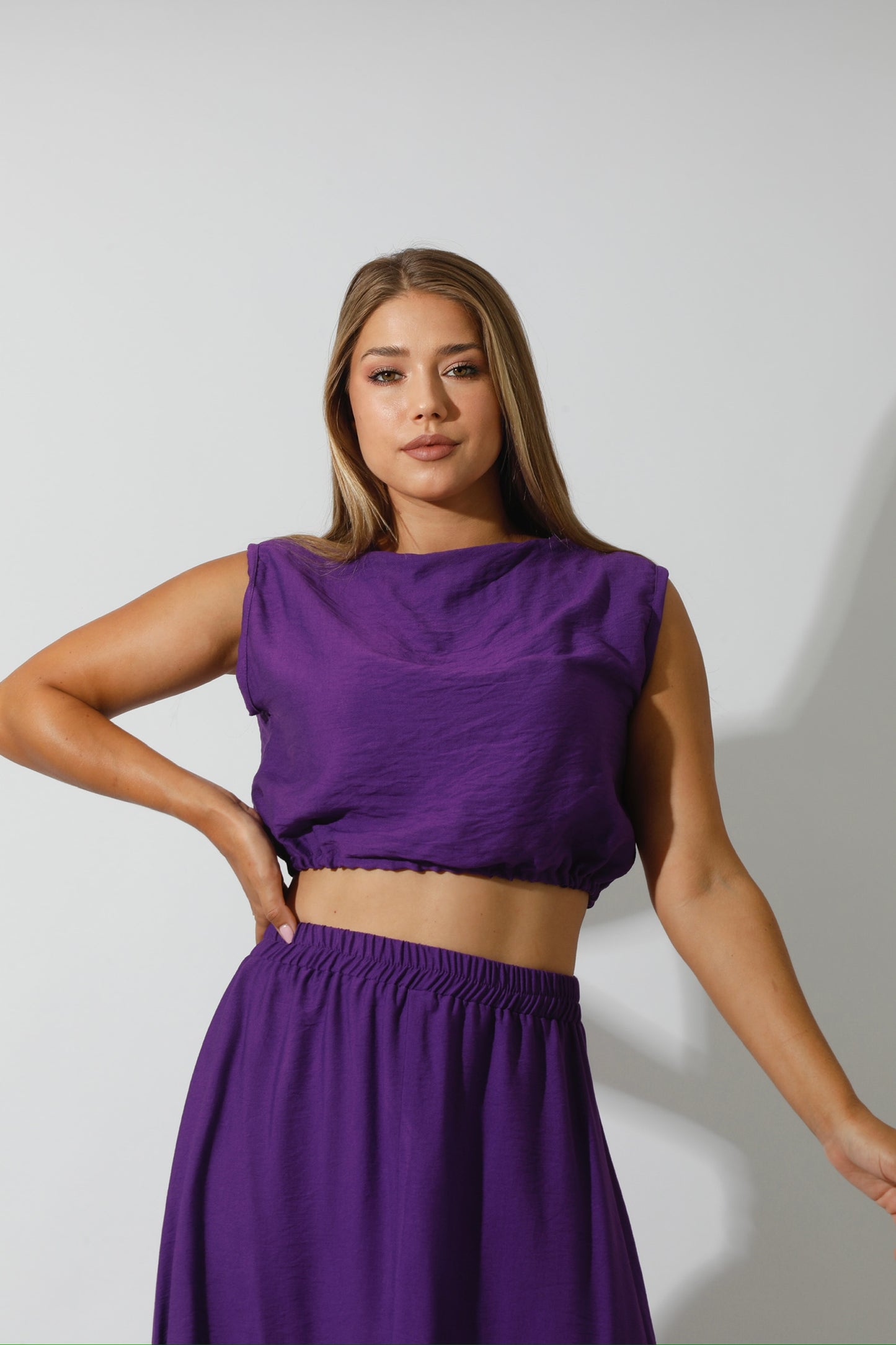 Co-Ord Crop Top - Purple