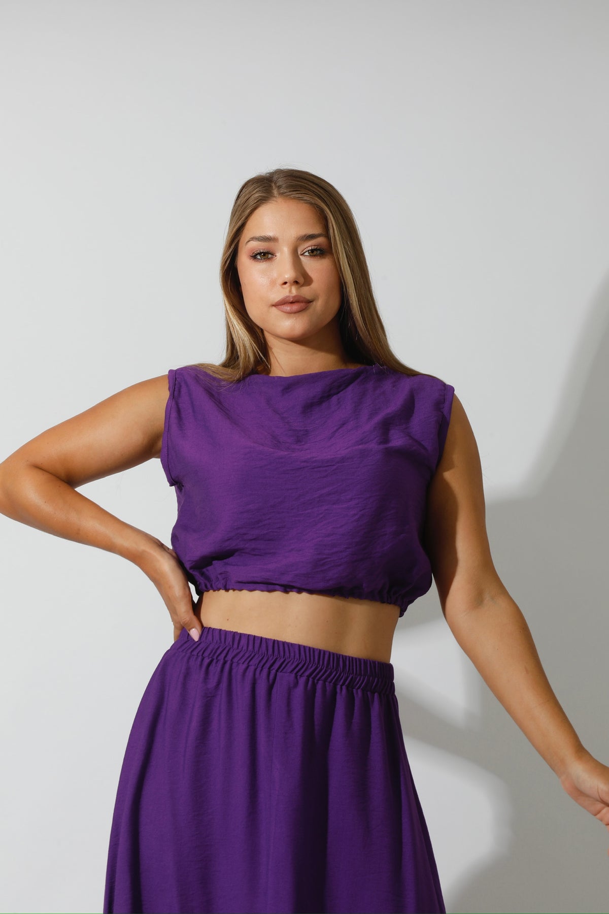 Co-Ord Crop Top - Purple