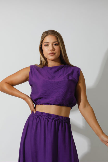 Co-Ord Crop Top - Purple