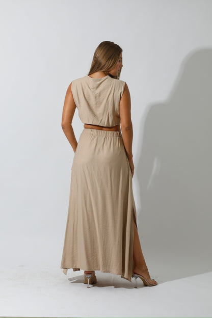 Co-Ord Crop Top - Beige