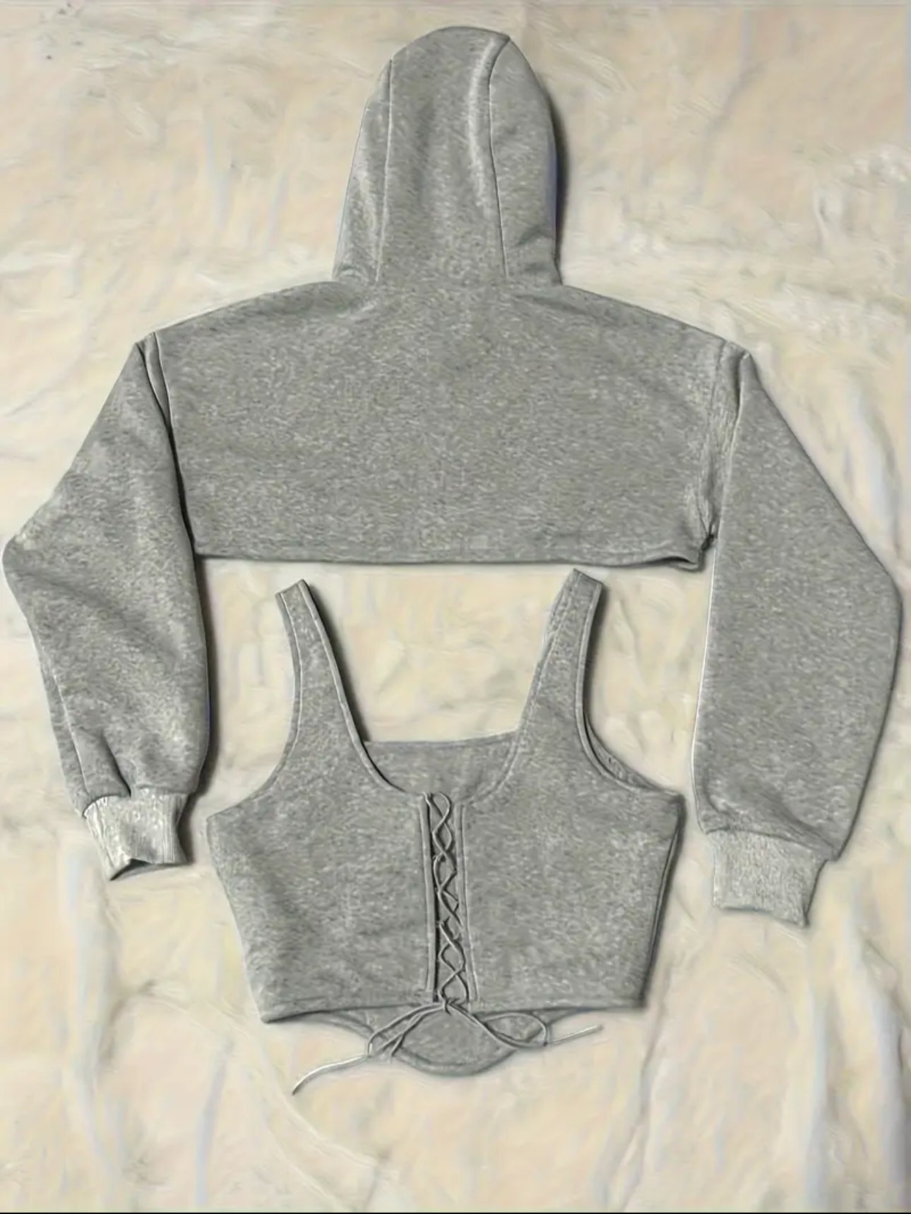 Naomi Sweatshirt Hoodie Set - Gray