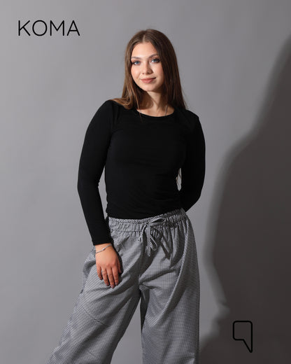 Plaid Straight Leg trousers - Plaid Black