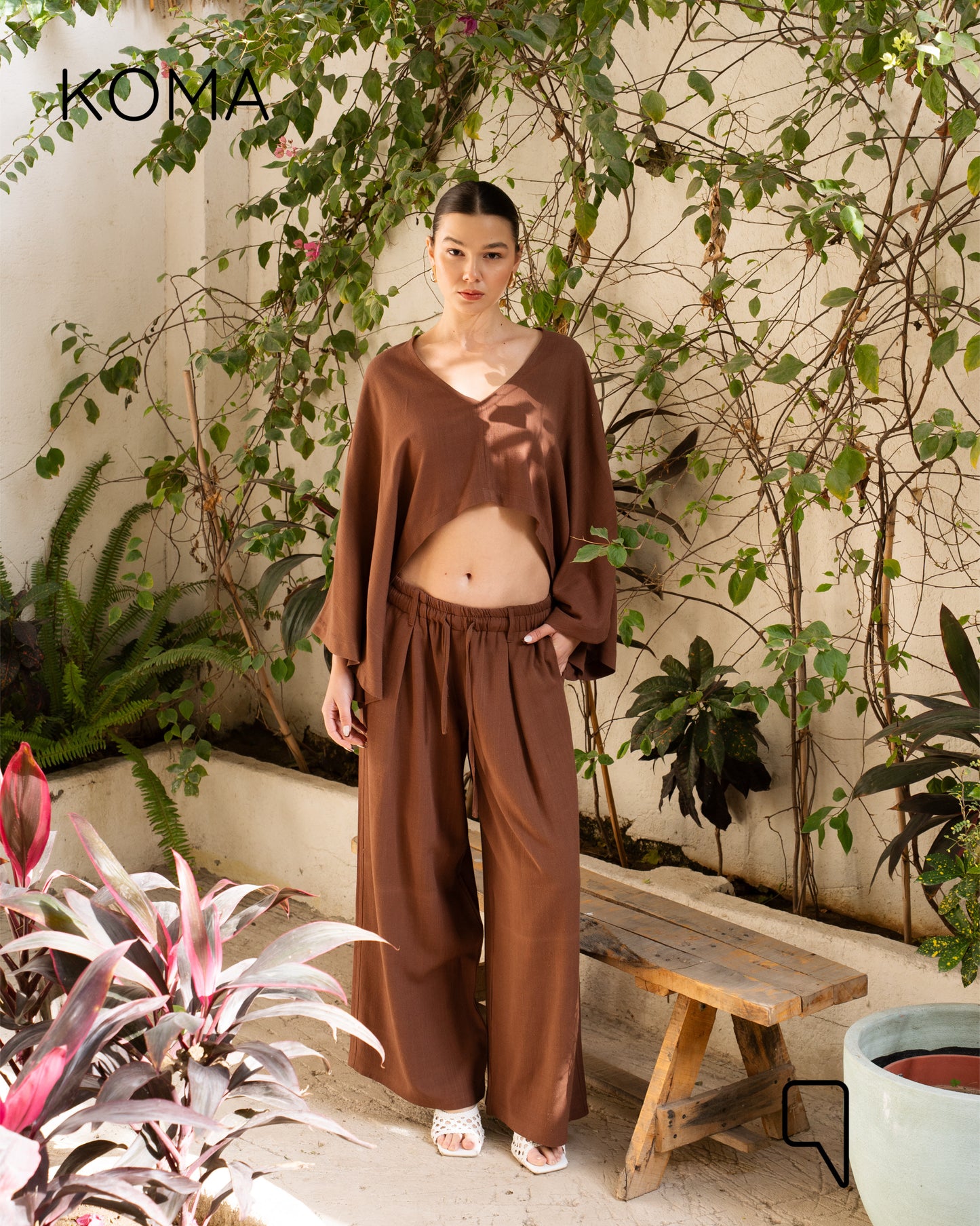 Anabella Asymmetric Cape - Brown