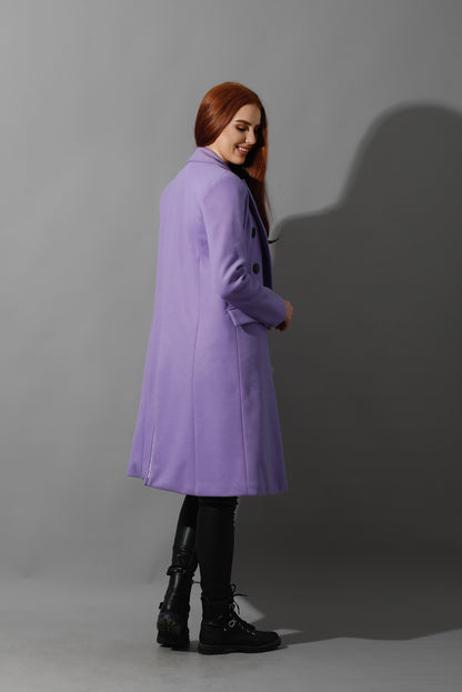 Front Open Coat - Lavender