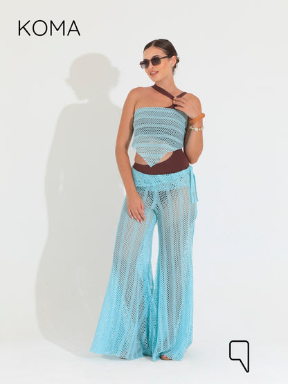 Paula Flare knitted Pants - Mint