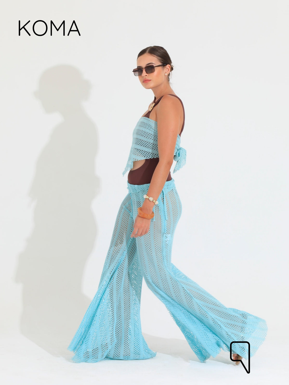 Paula Flare knitted Pants - Mint