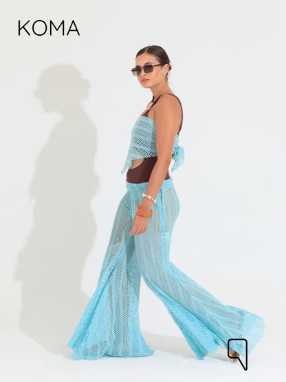 Paula Flare knitted Pants - Mint