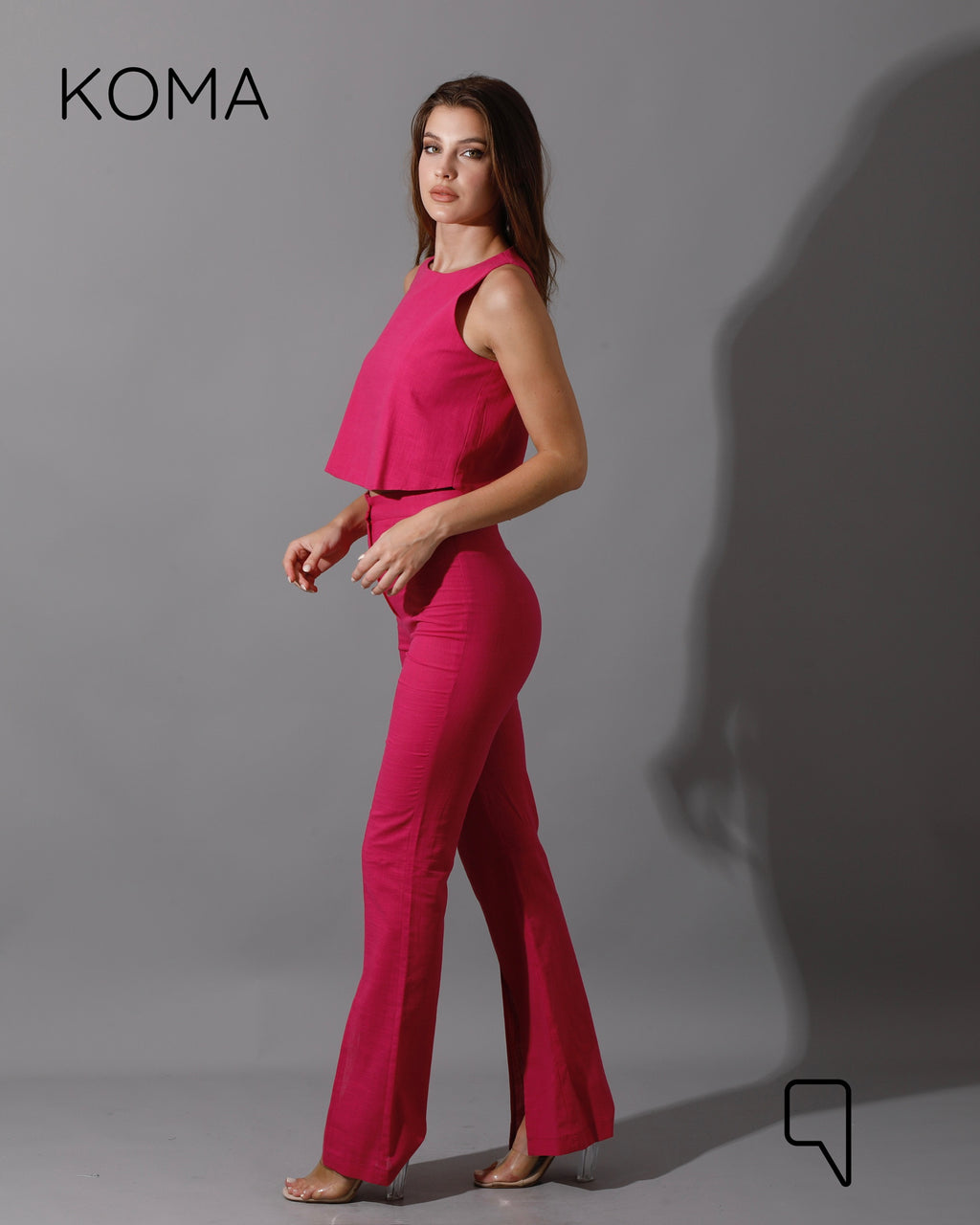 Greta Flare Pants - Fuchsia
