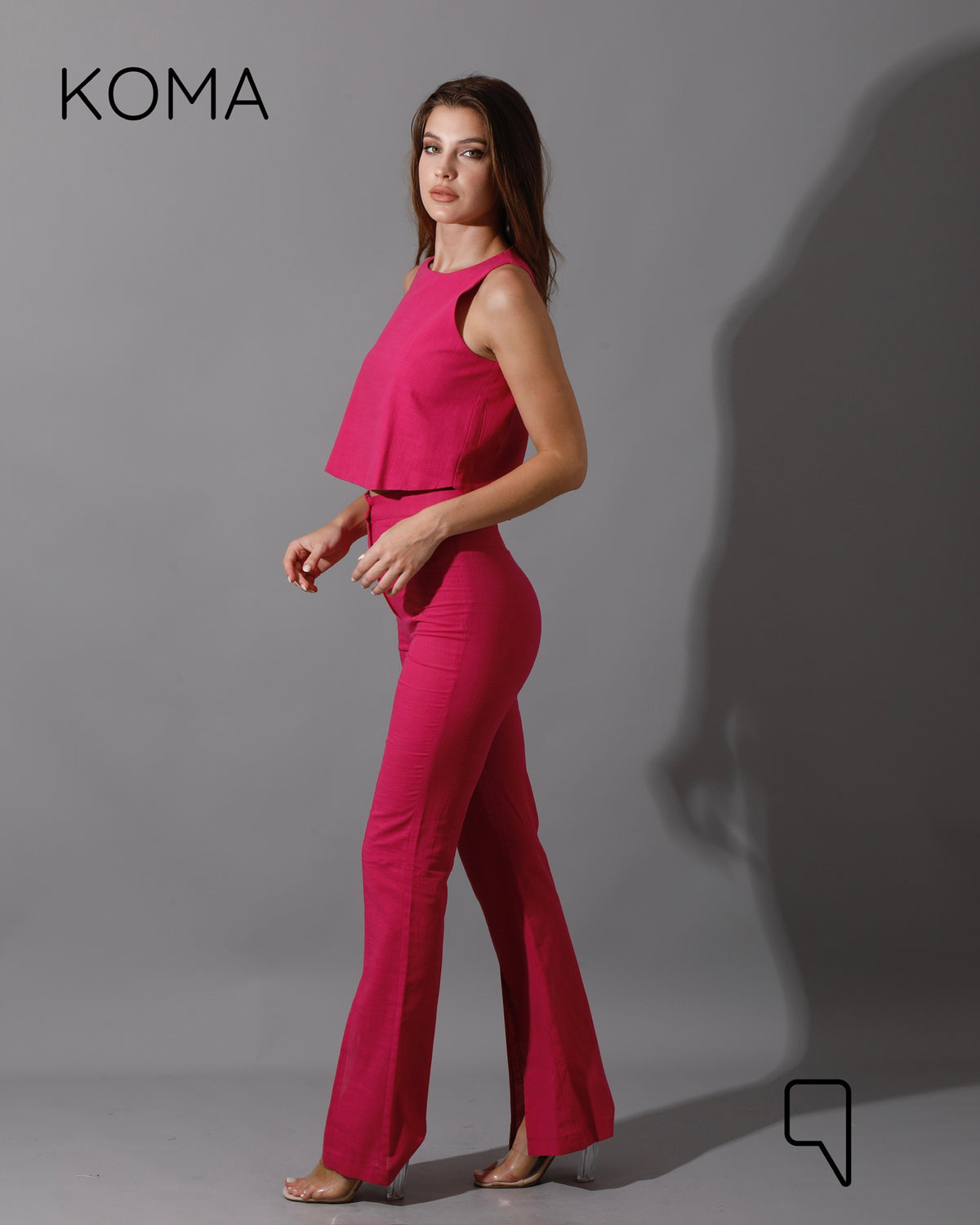 Greta Flare Pants - Fuchsia