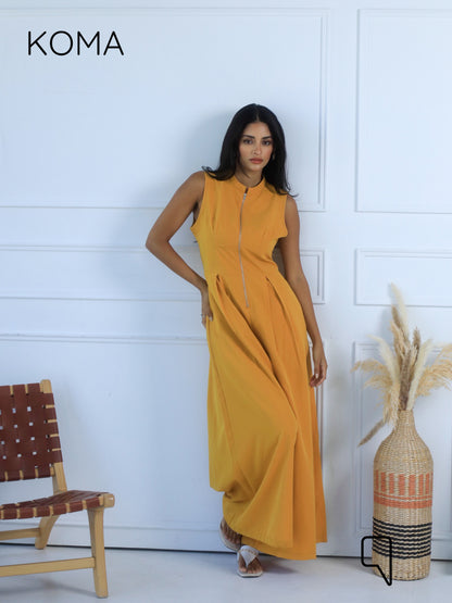 Olivia Sleeveless Wide Leg Jumpsuit - Mustard