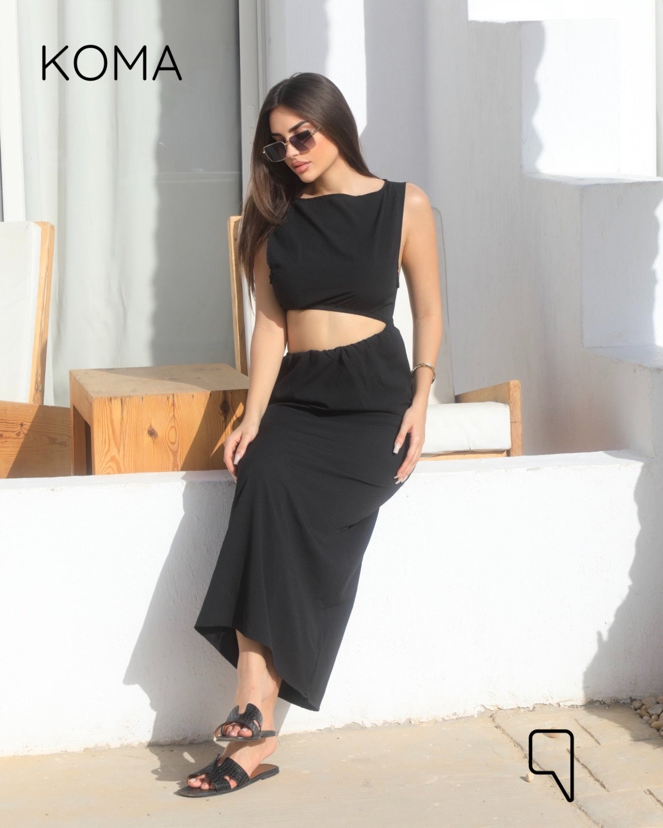 Paulina Cutout Beach Dress - Black