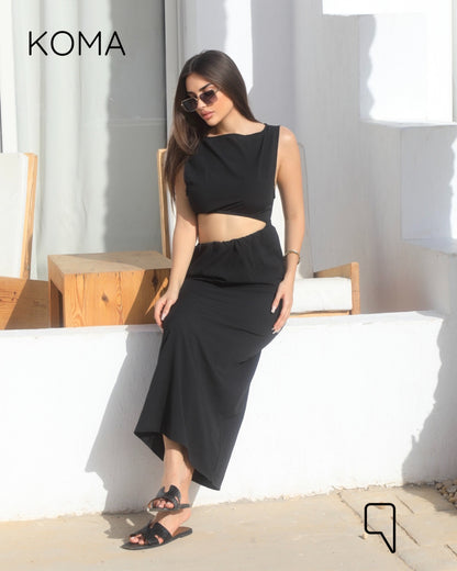 Paulina Cutout Beach Dress - Black