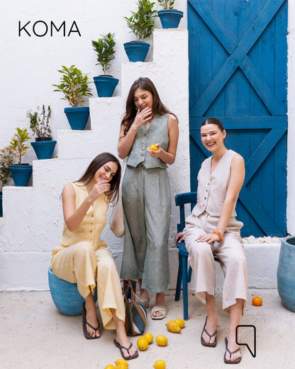 Judy Blend Waistcoat Jumpsuit - Matcha