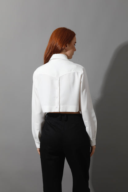 High Rise Paper-Bag Pants - Black