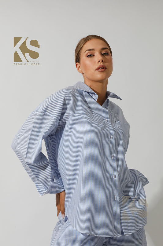 Lose Striped Shirt - Striped Blue