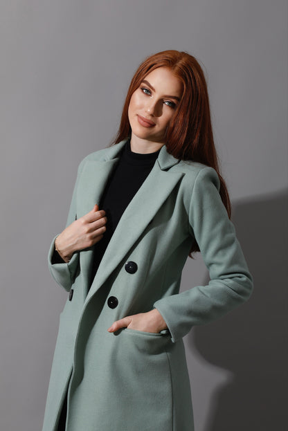 Front Open Coat - Mint Green