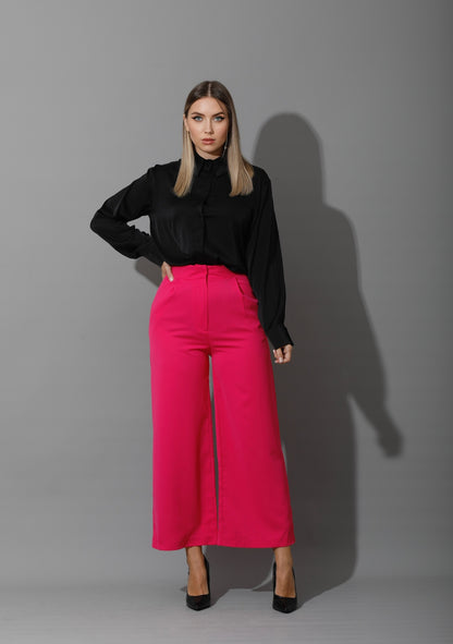 Wide Leg Trousers - Barbie Pink