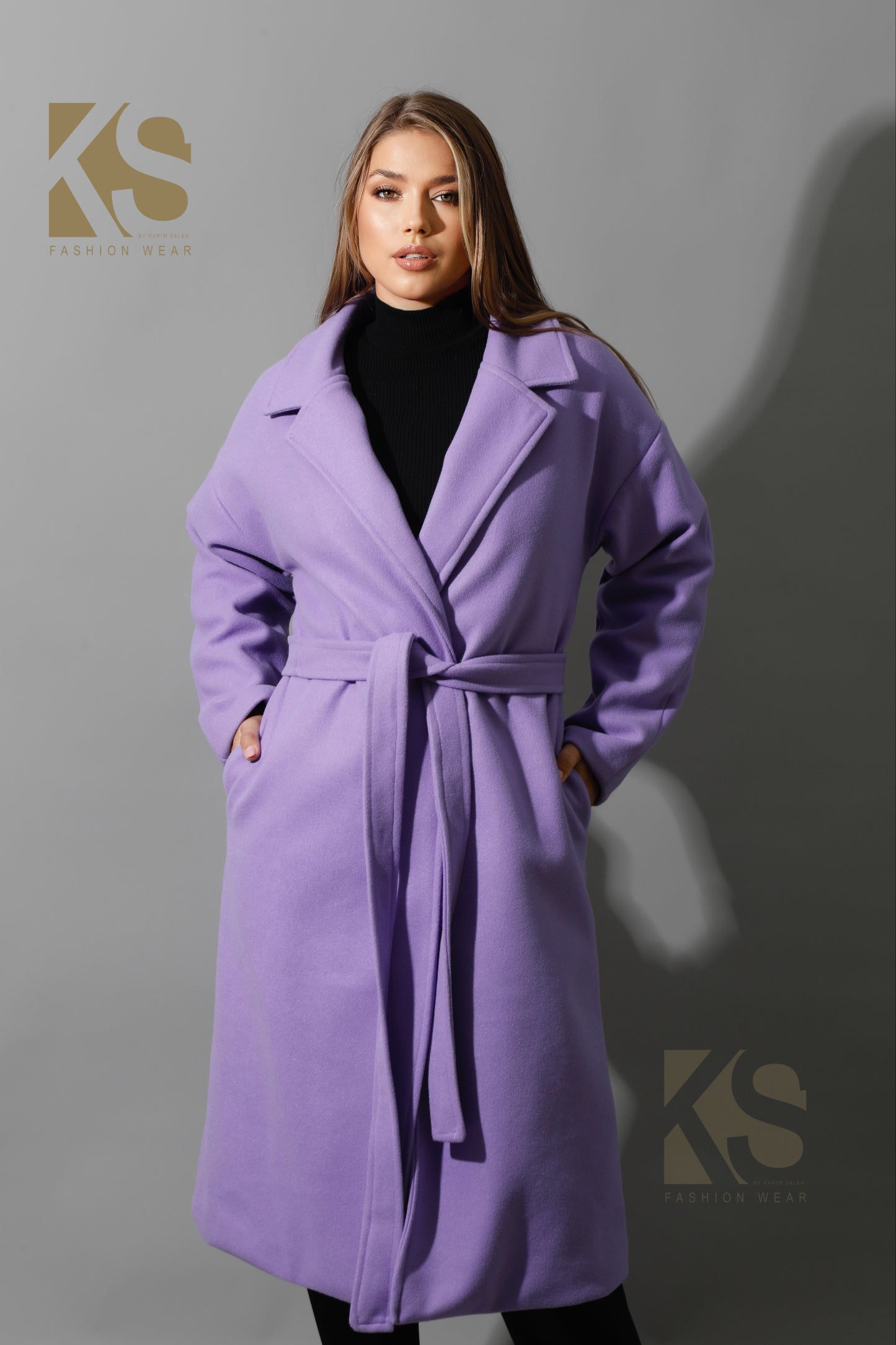 Oversized Wrapped Coat - Lavender