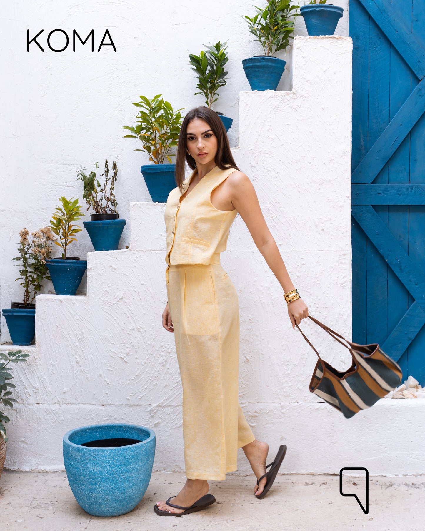 Judy Blend Waistcoat Jumpsuit - Yellow