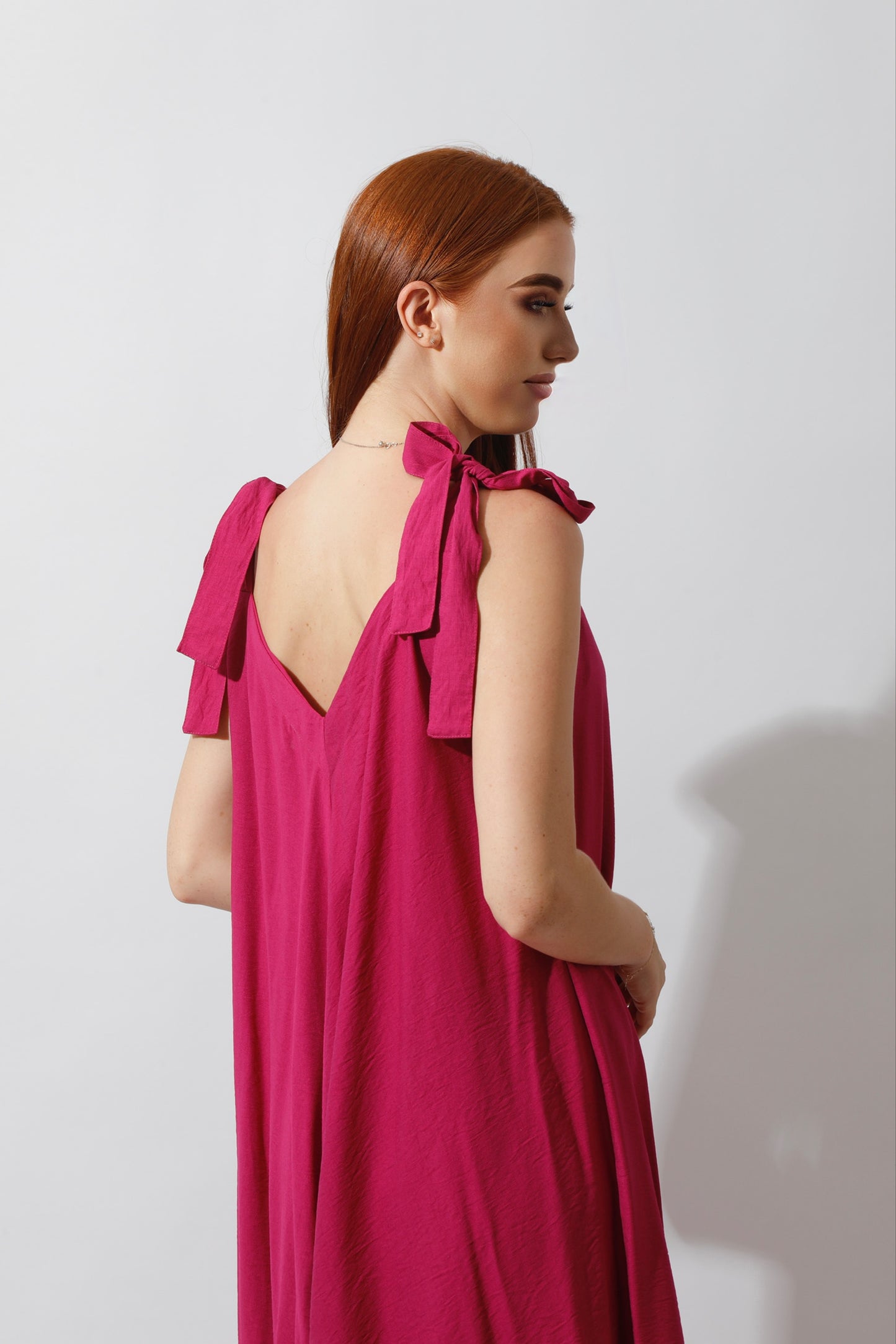 Tied Up Lose Jumpsuit - Barbie Pink