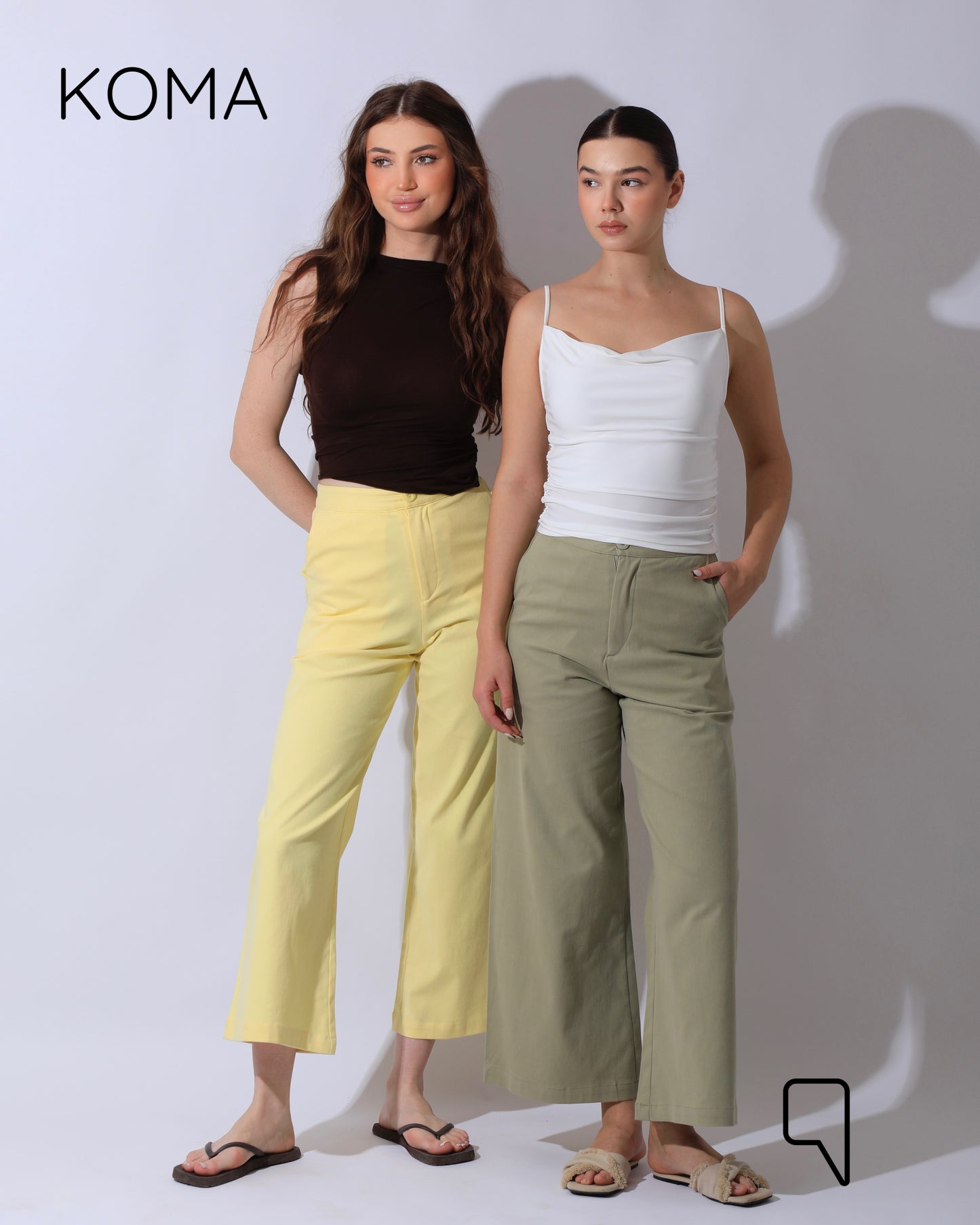 Maddelena Mini Flare Trousers - Olive