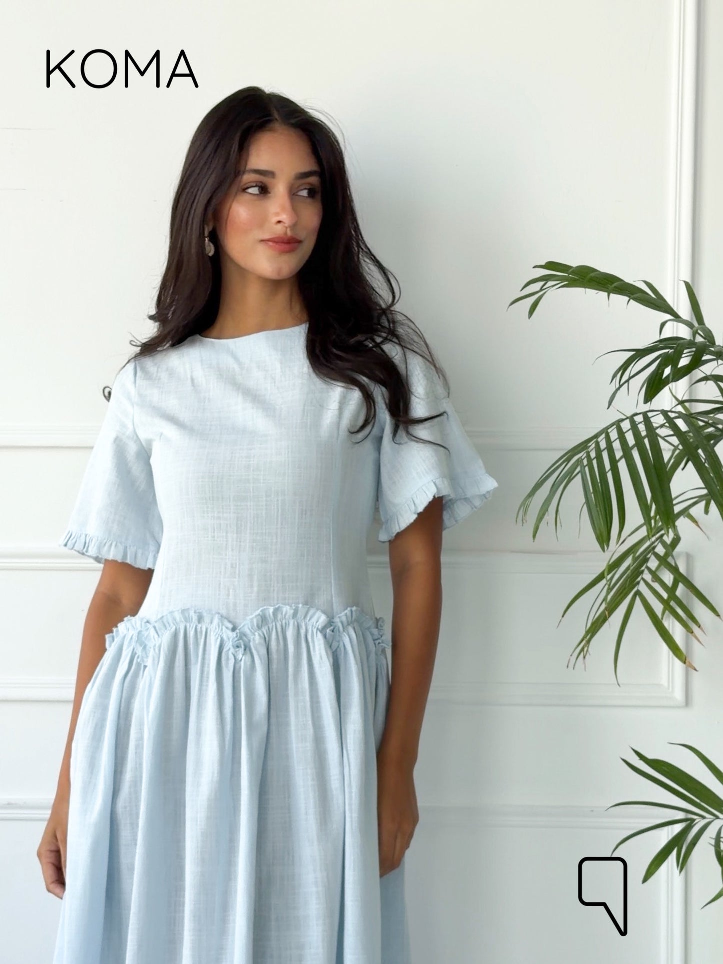 Eve Midi Blend Dress - Baby Blue