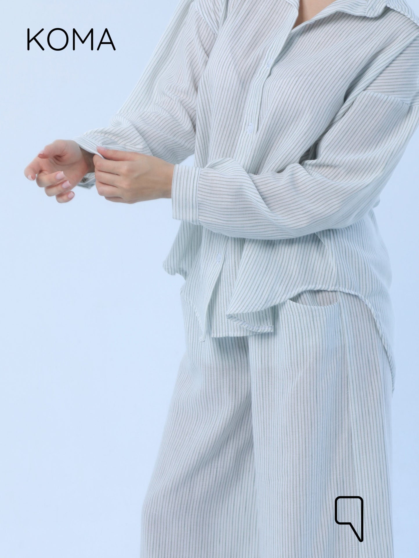 Matilda Long Sleeves Shirt - Striped Olive