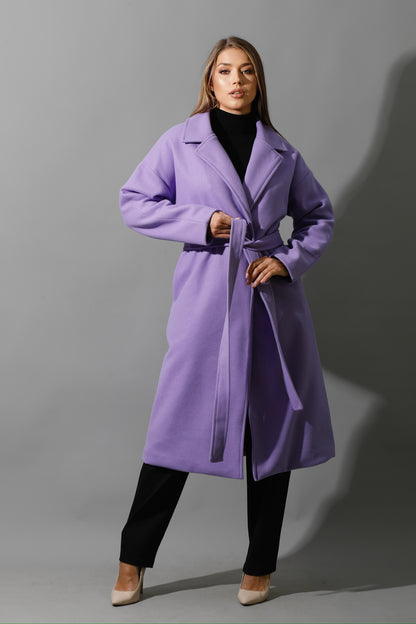 Oversized Wrapped Coat - Lavender